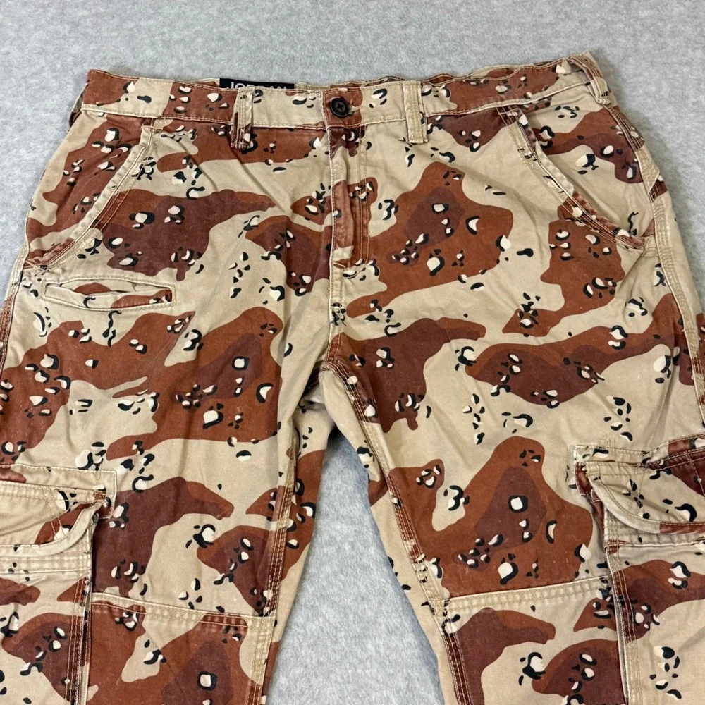 Jordan Craig Mens Desert‎ Chocolate Chip Camo Cargo Pants Tan Brown 38x32